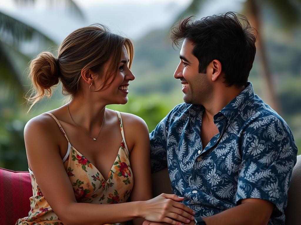 Casal em momento íntimo de diálogo emocional Casal em momento íntimo de diálogo emocional